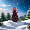 Christmas tree, artificial pine needle decorative tree, 180cm iron frame base, indoor living room festival decoration Application Scenario